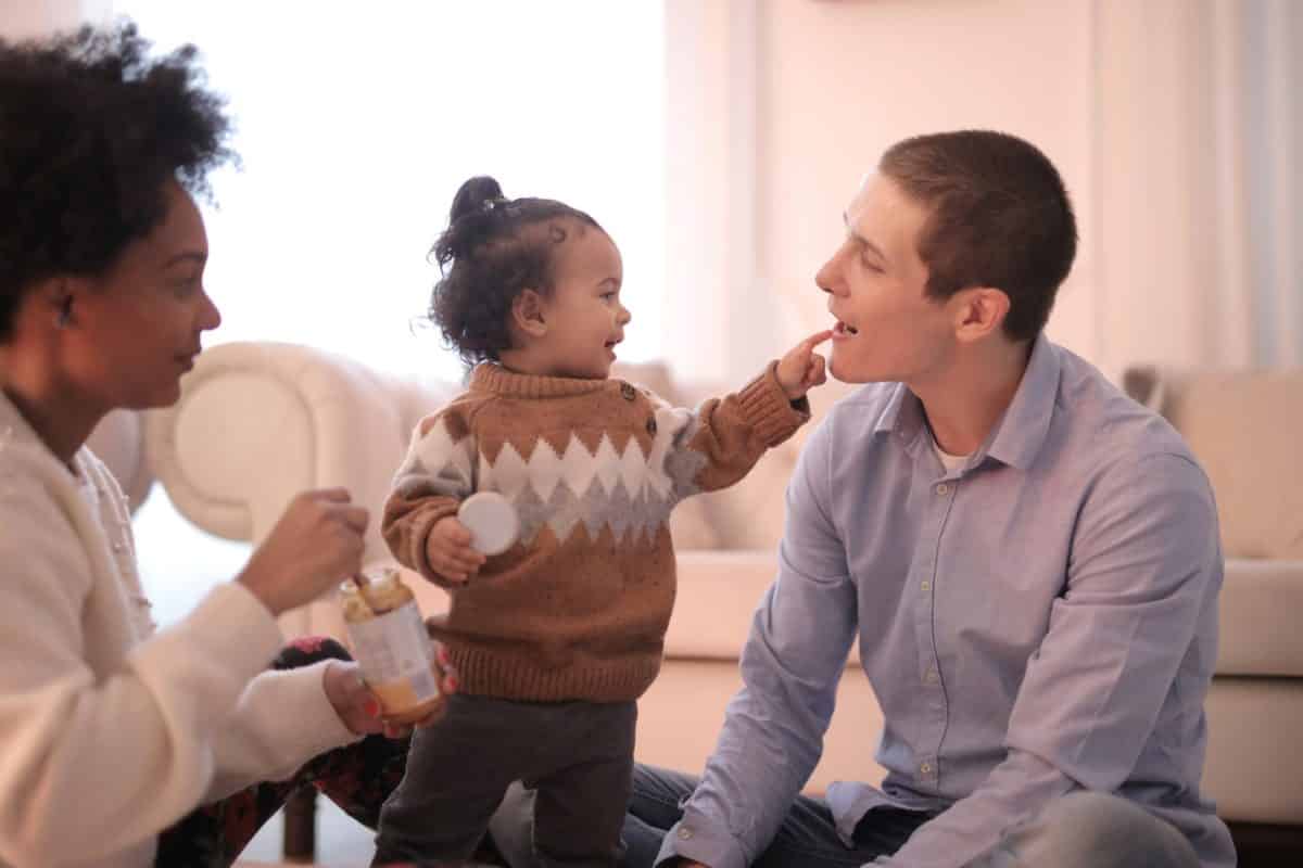 Mum dad and toddler family